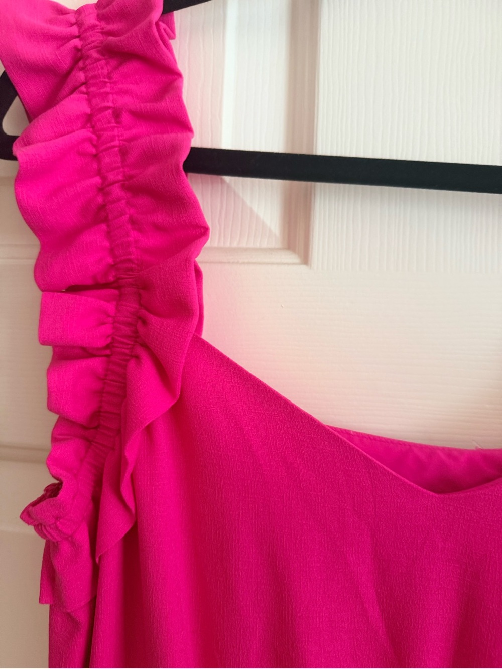 Kensie Hot Pink Ruffle Strap Casual Dress - Picture 4 of 7